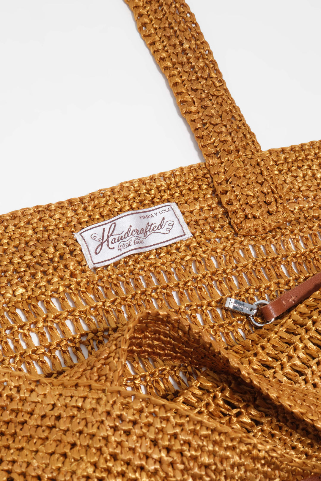 Large gold plaited bag