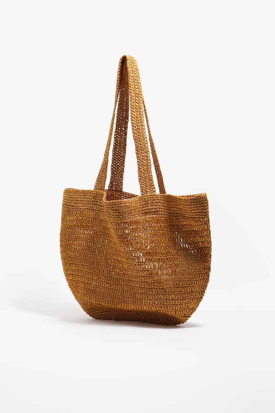 Large gold plaited bag