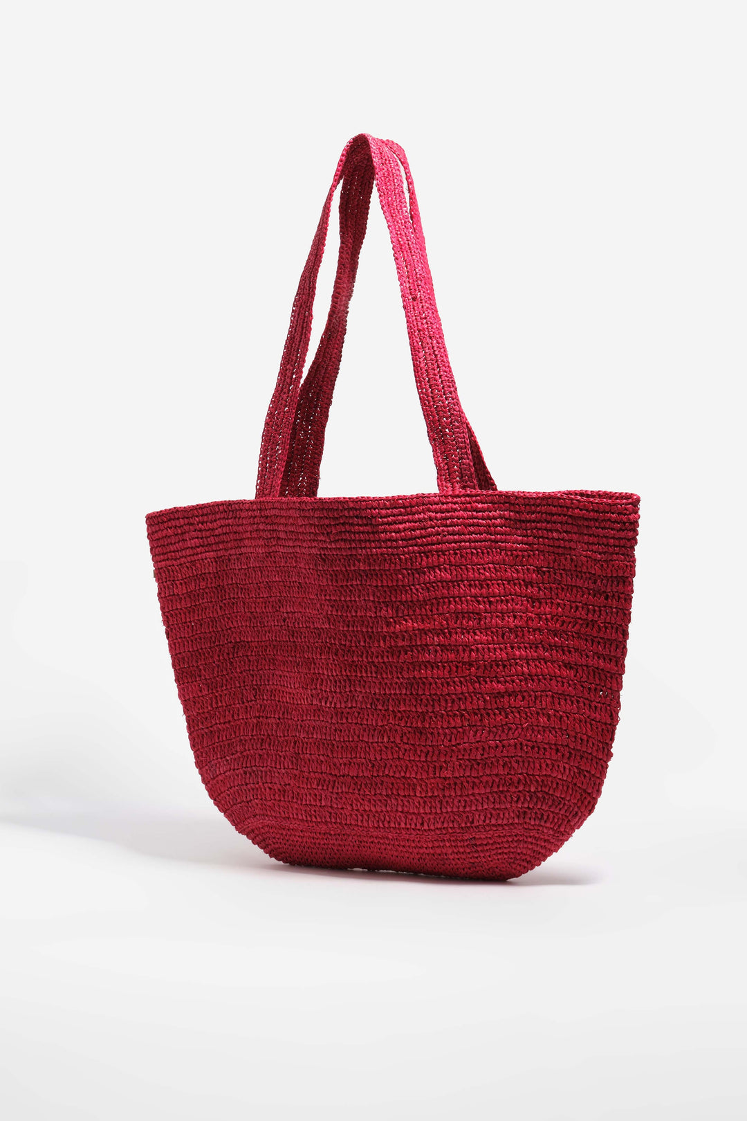 Large red plaited bag