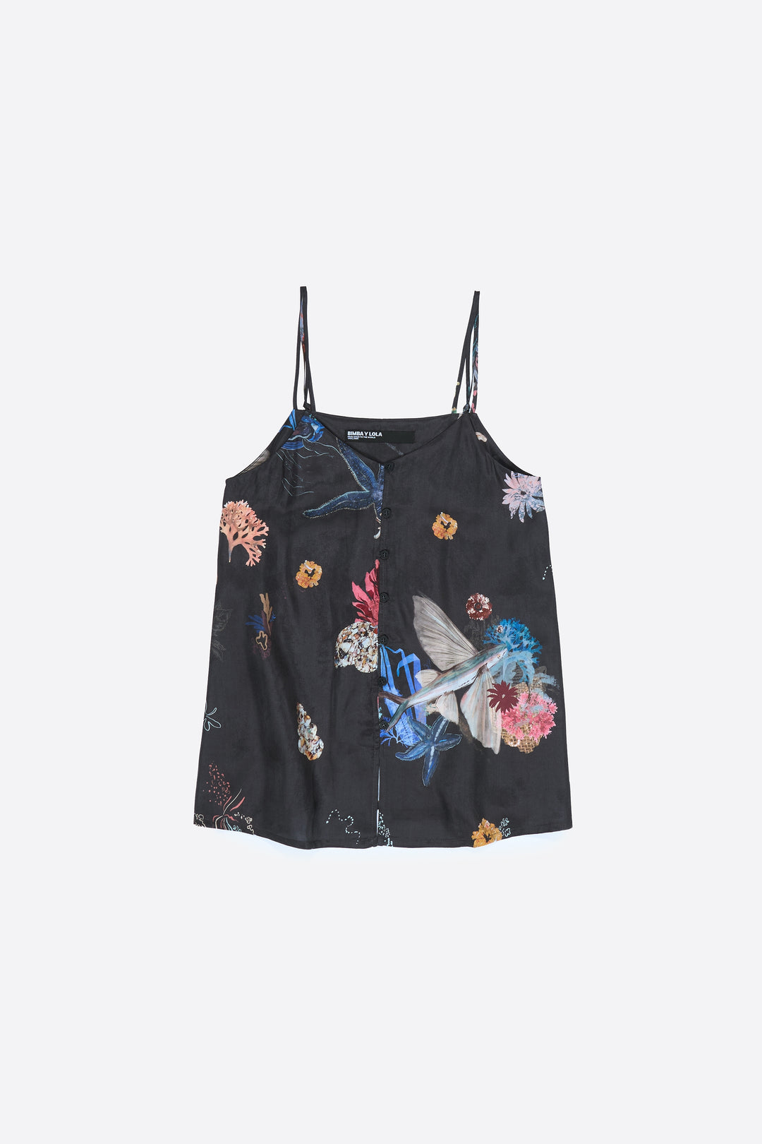 Seabed anthracite flowing strappy top