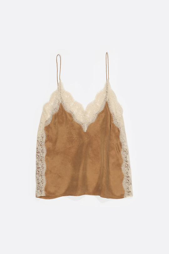 Toffee lace camisole top