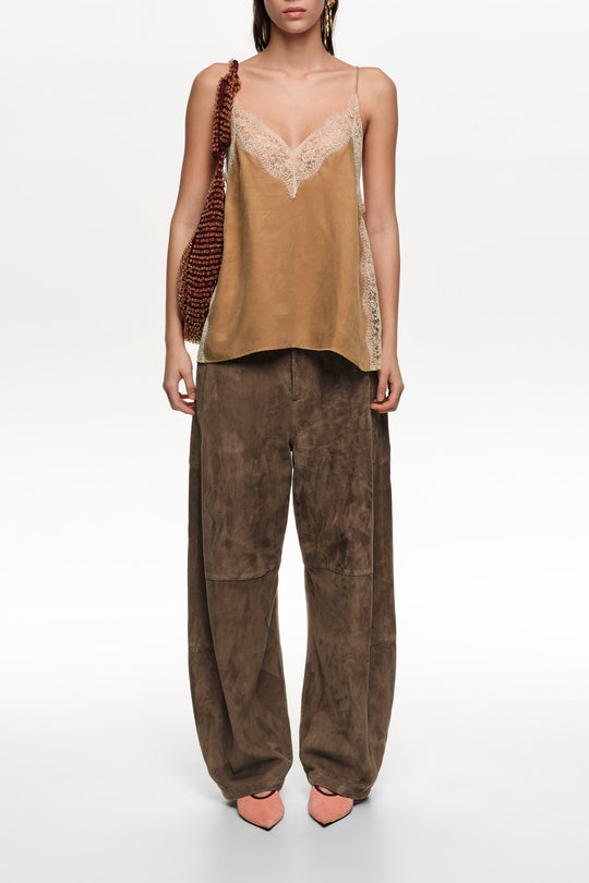 Toffee lace camisole top