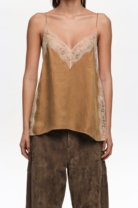 Toffee lace camisole top