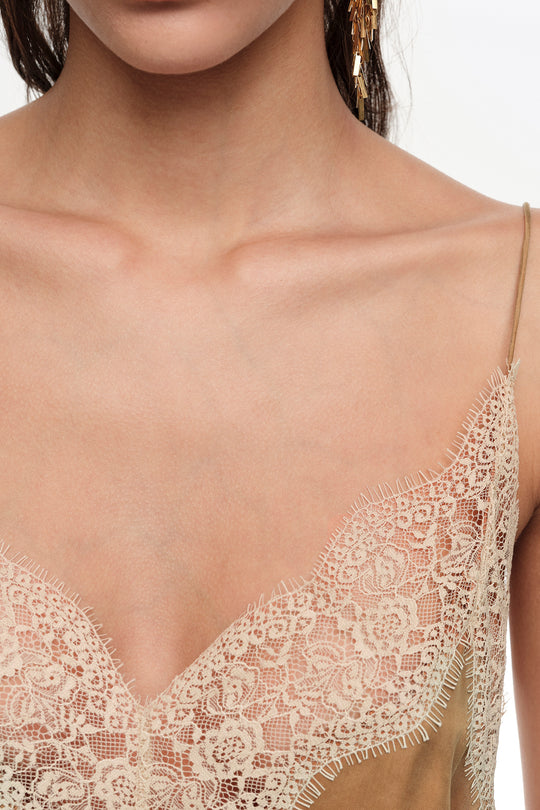 Toffee lace camisole top
