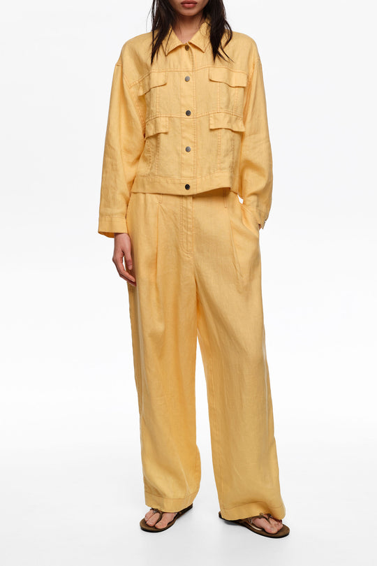 Yellow linen boxy jacket