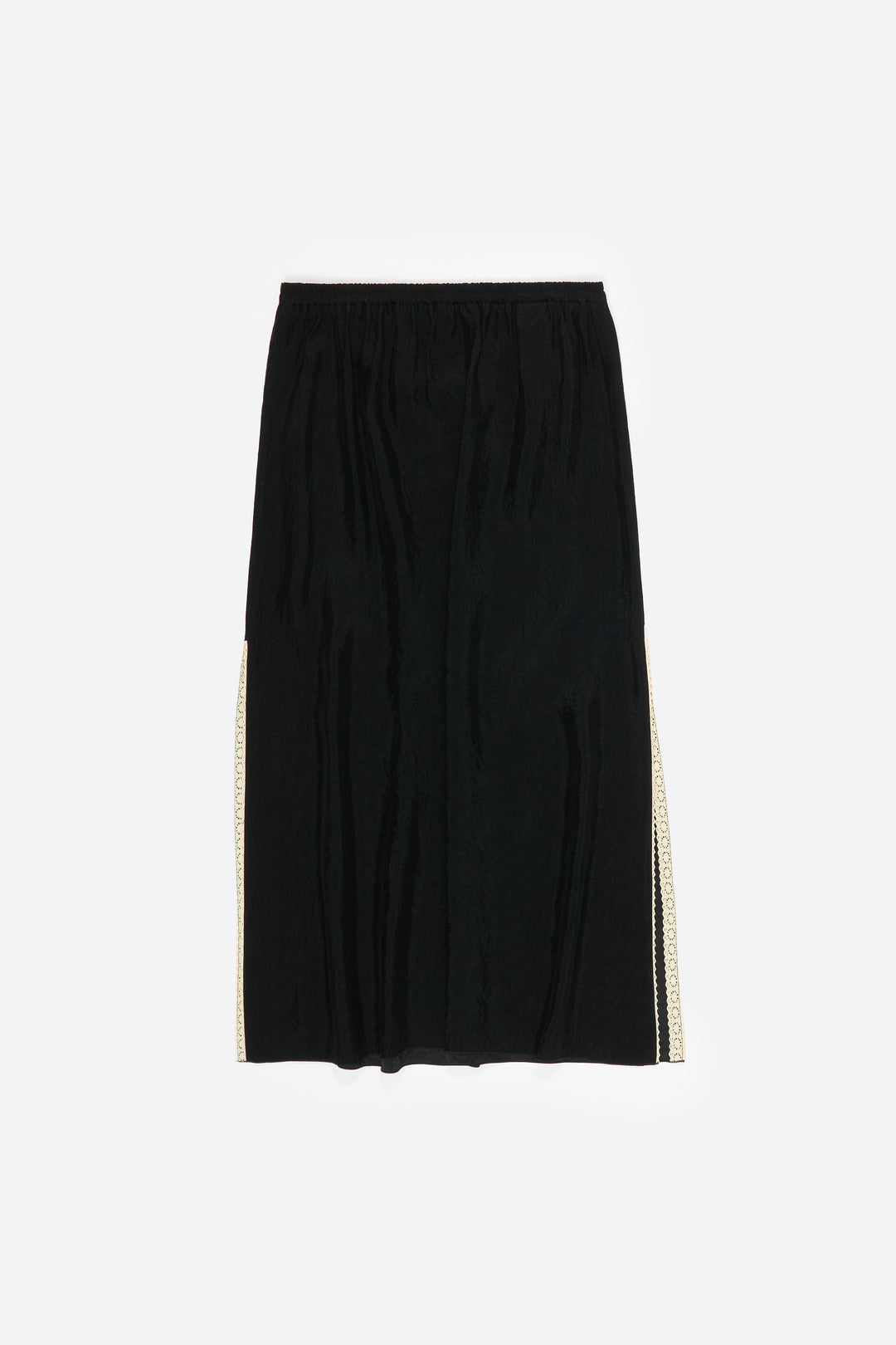Black straight midi skirt