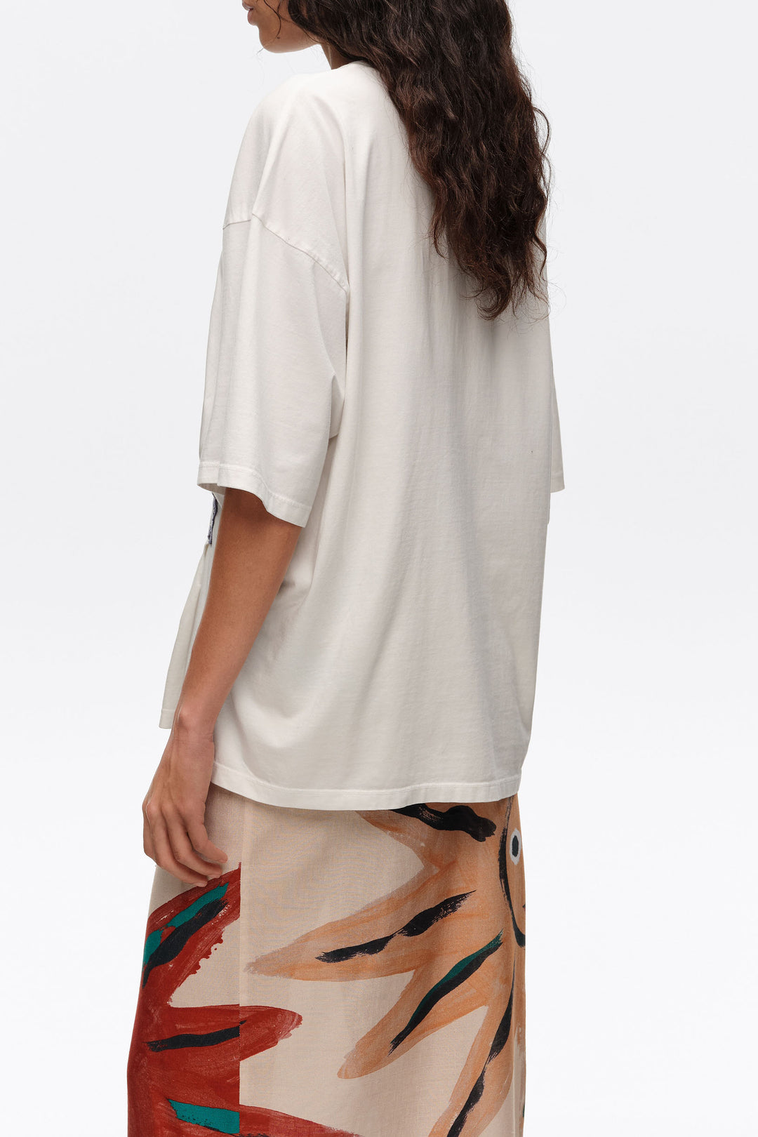 Positional Sun midi wrap skirt