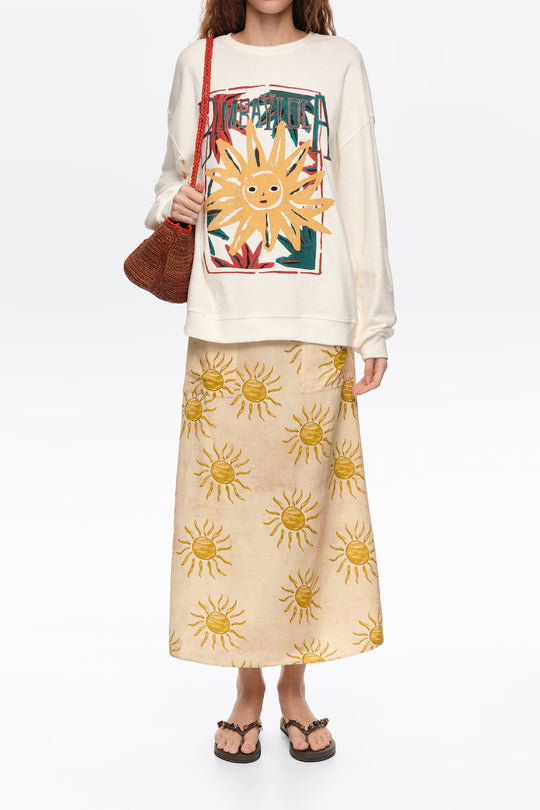 Bimba by the south linen A-line skirt