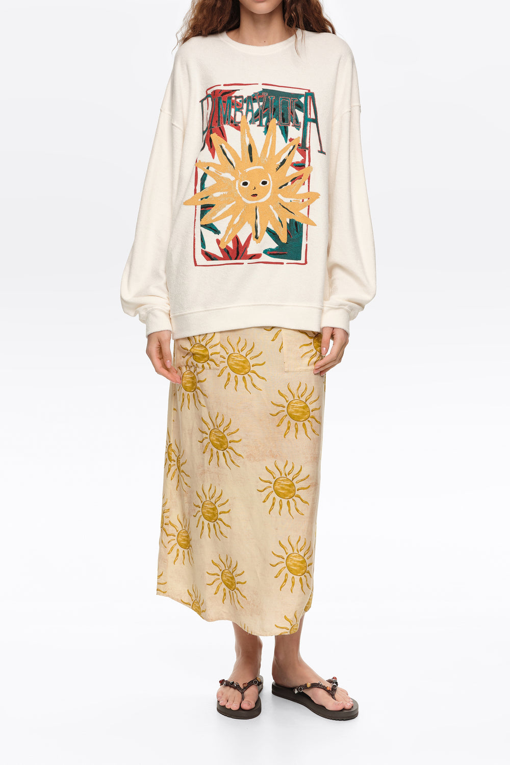 Bimba by the south linen A-line skirt