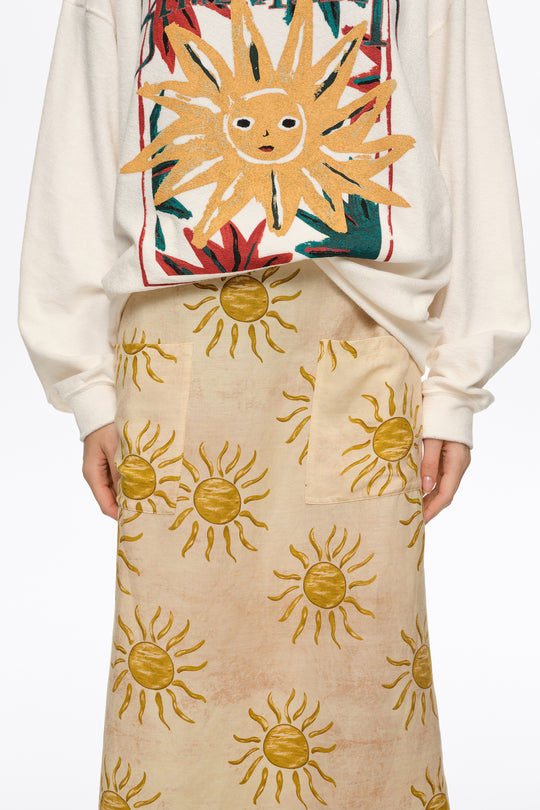 Bimba by the south linen A-line skirt