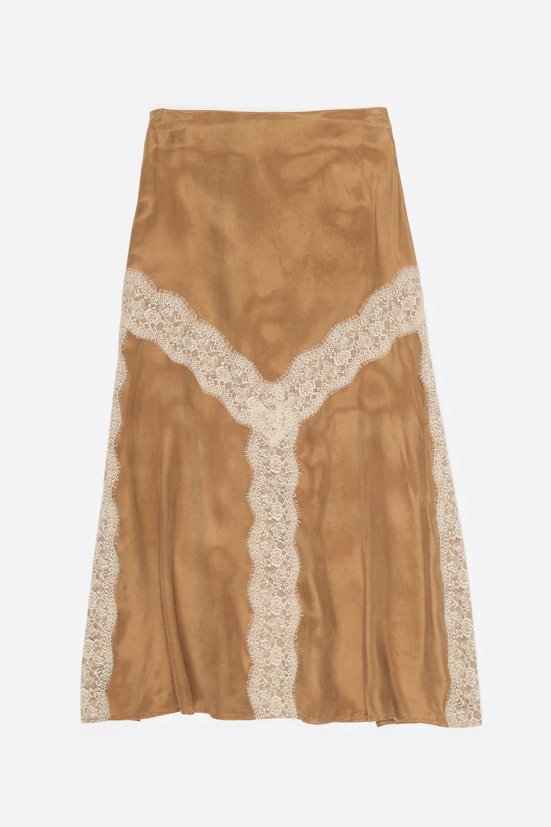 Toffee lace A-line skirt