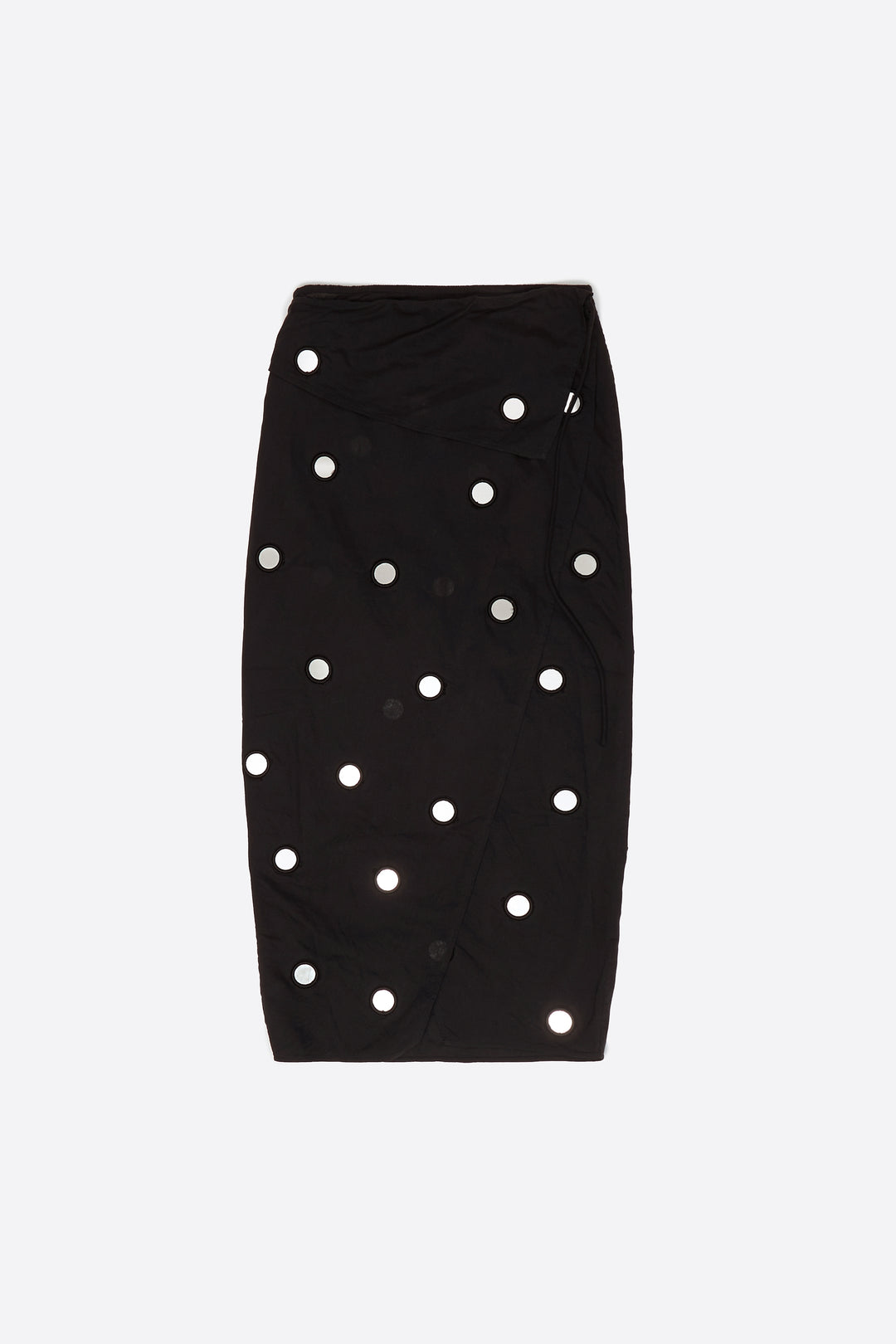 Black mirrored midi sarong skirt