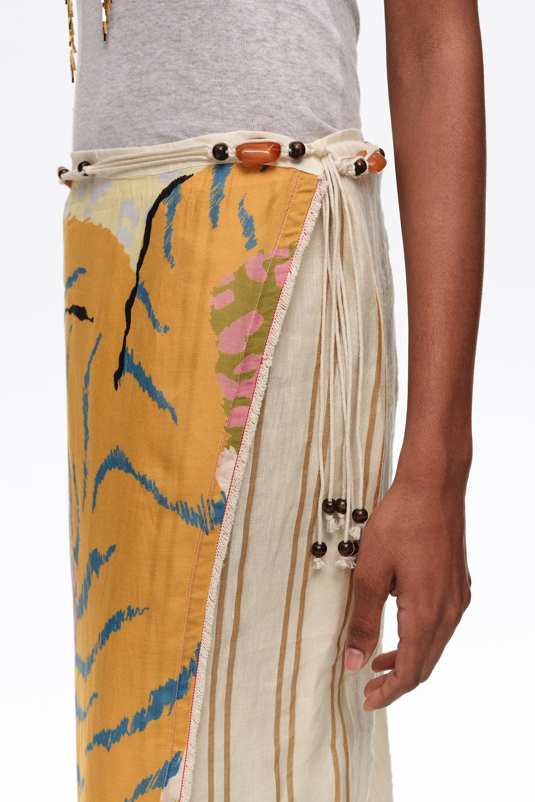 Wild patchwork linen sarong skirt