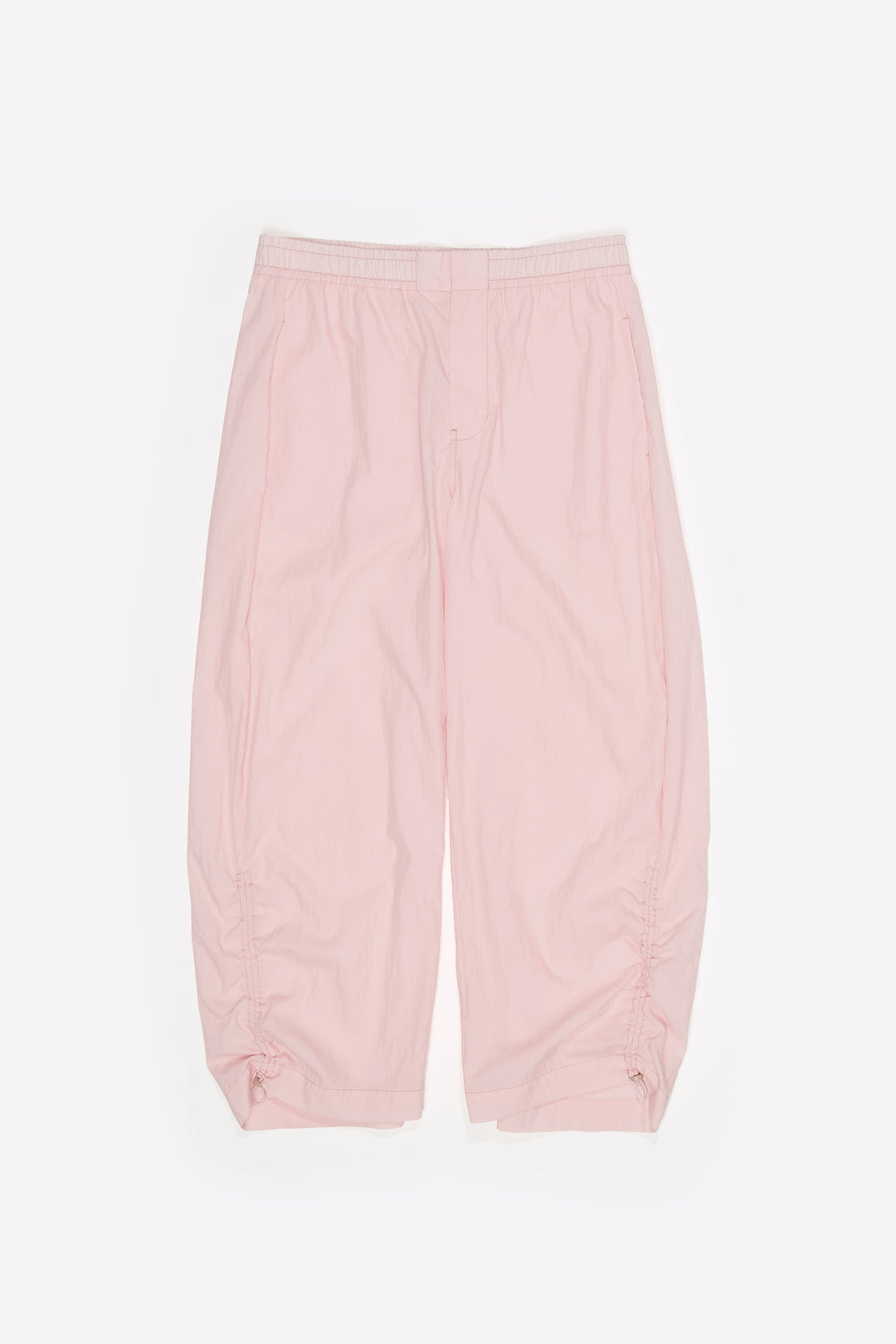 Light pink gathered jogger trousers