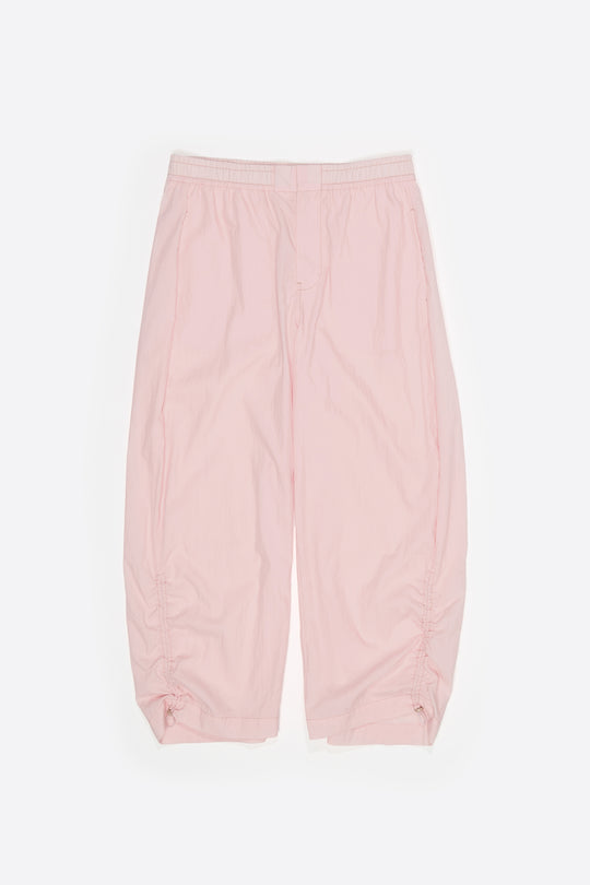 Light pink gathered jogger trousers