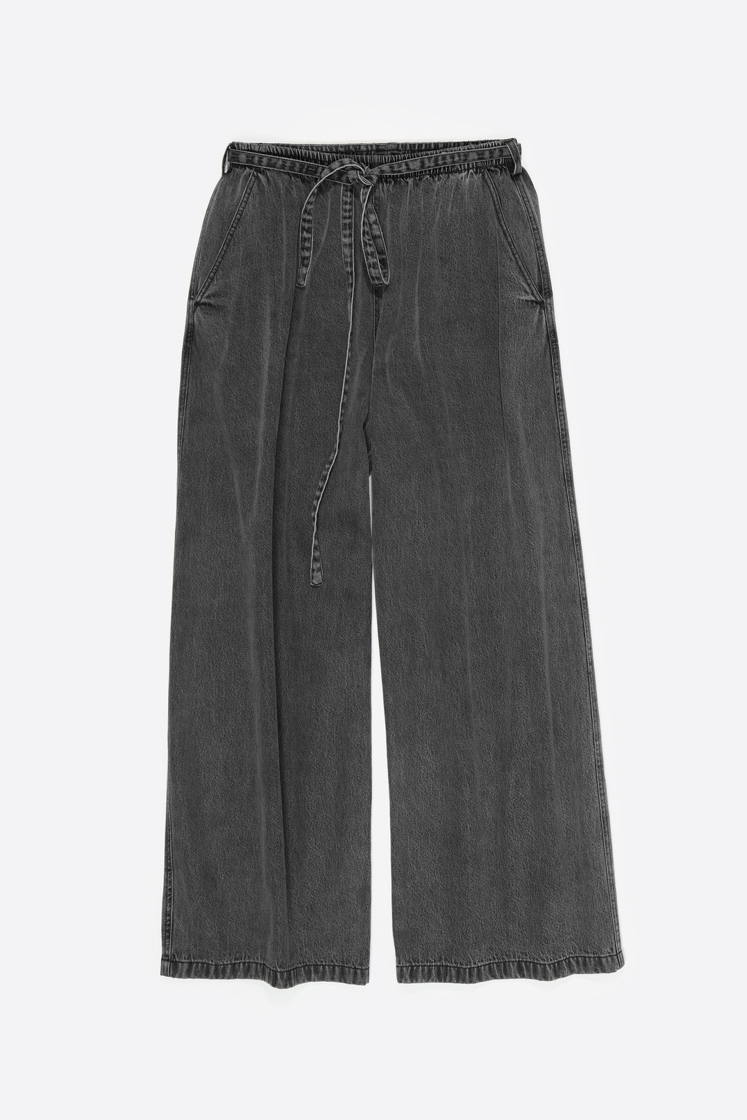 Washed black fluid jogger trousers