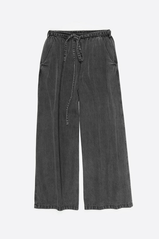 Washed black fluid jogger trousers