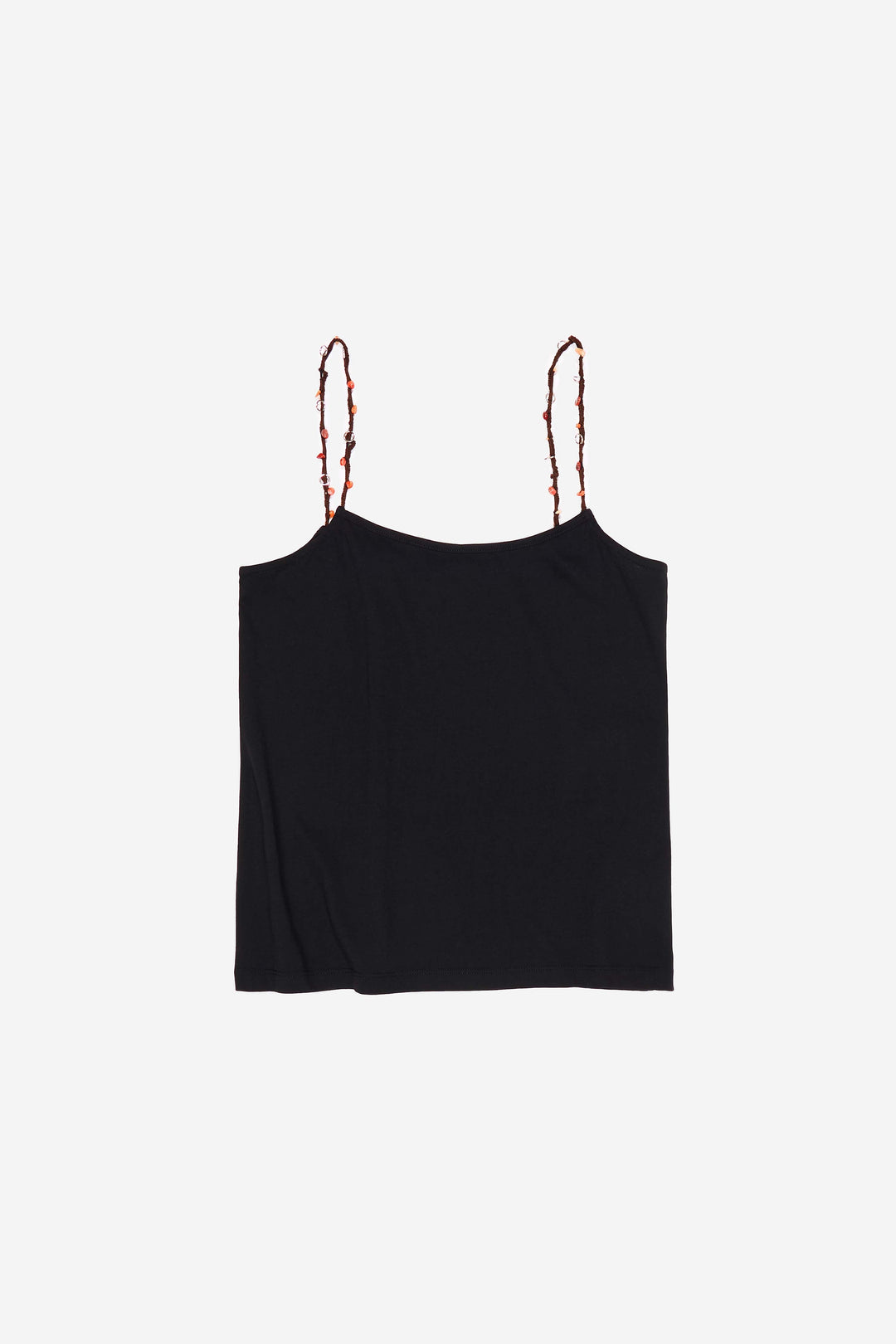 Black strappy top with decorative stones