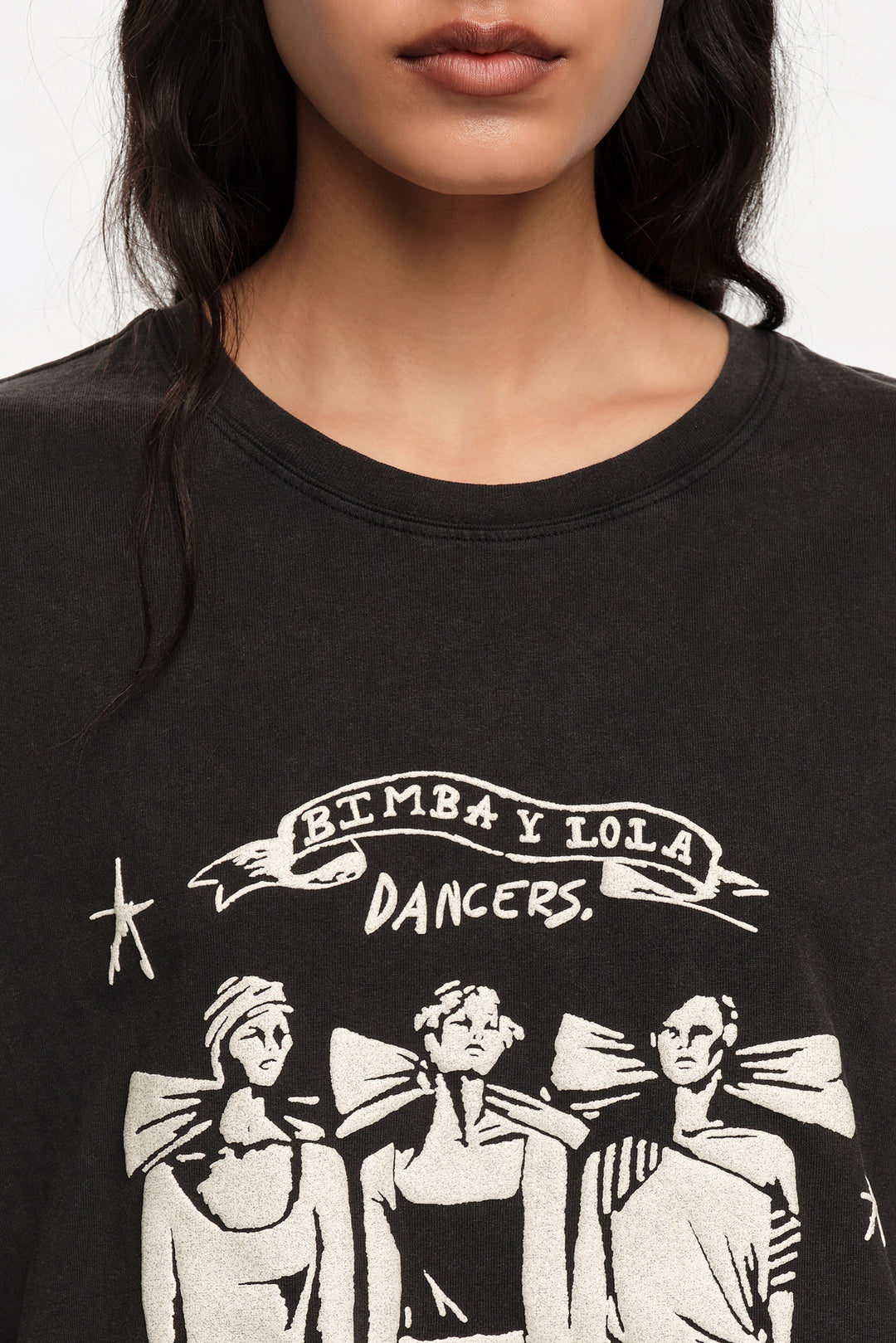 Washed black Dancers logo T-shirt