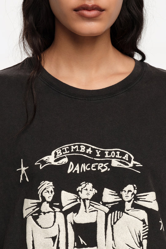 Washed black Dancers logo T-shirt