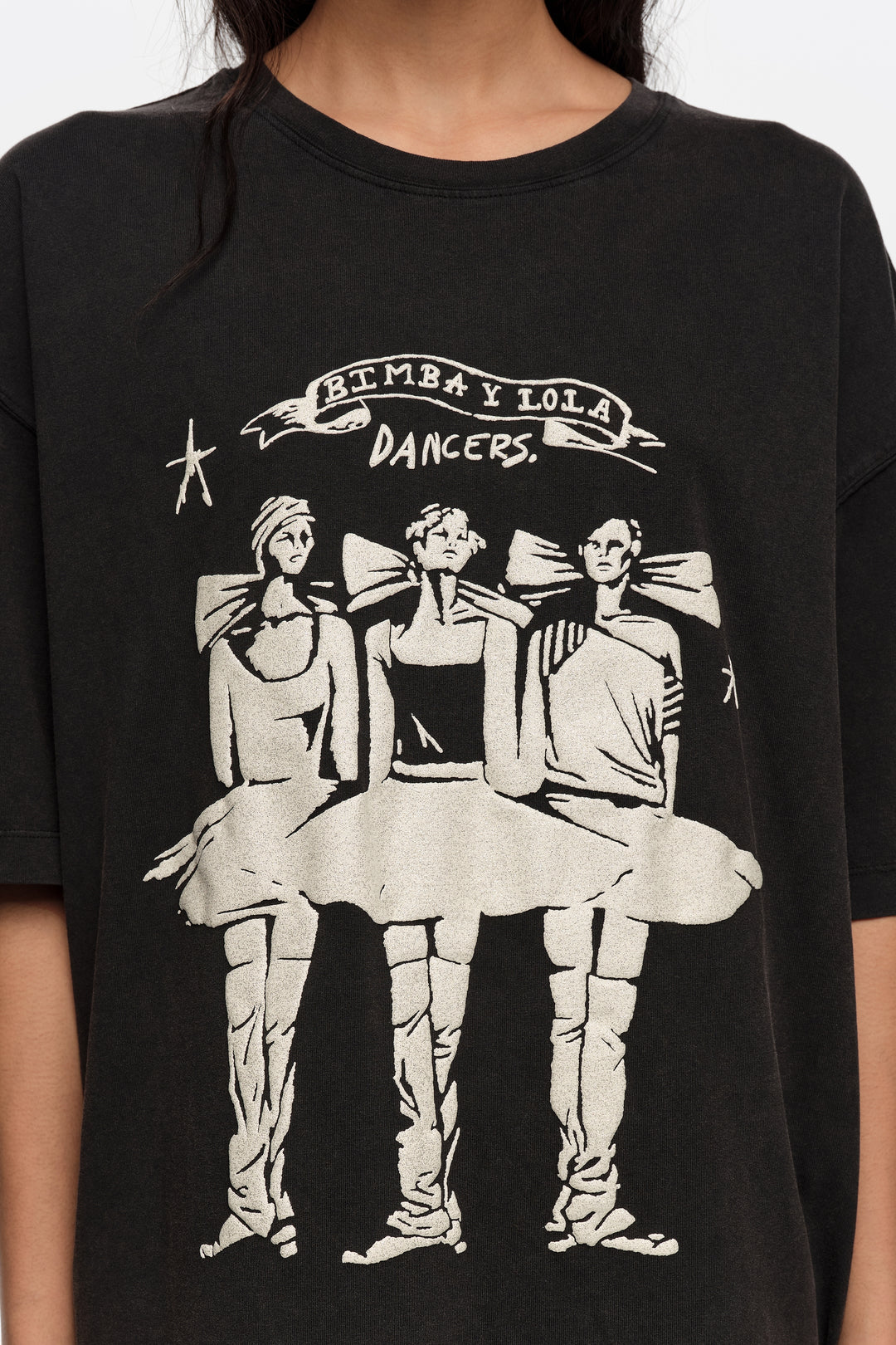 Washed black Dancers logo T-shirt