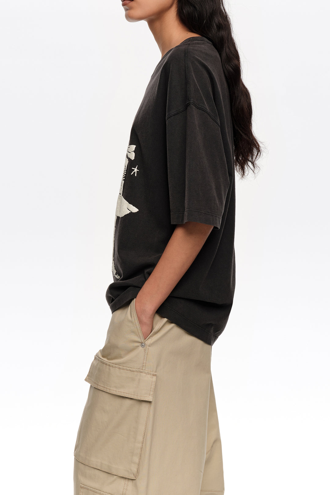 Washed black Dancers logo T-shirt