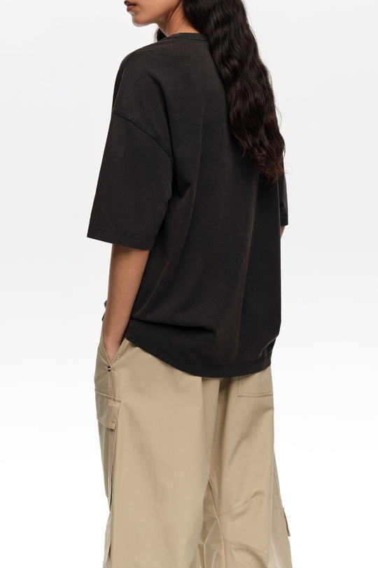 Washed black Dancers logo T-shirt