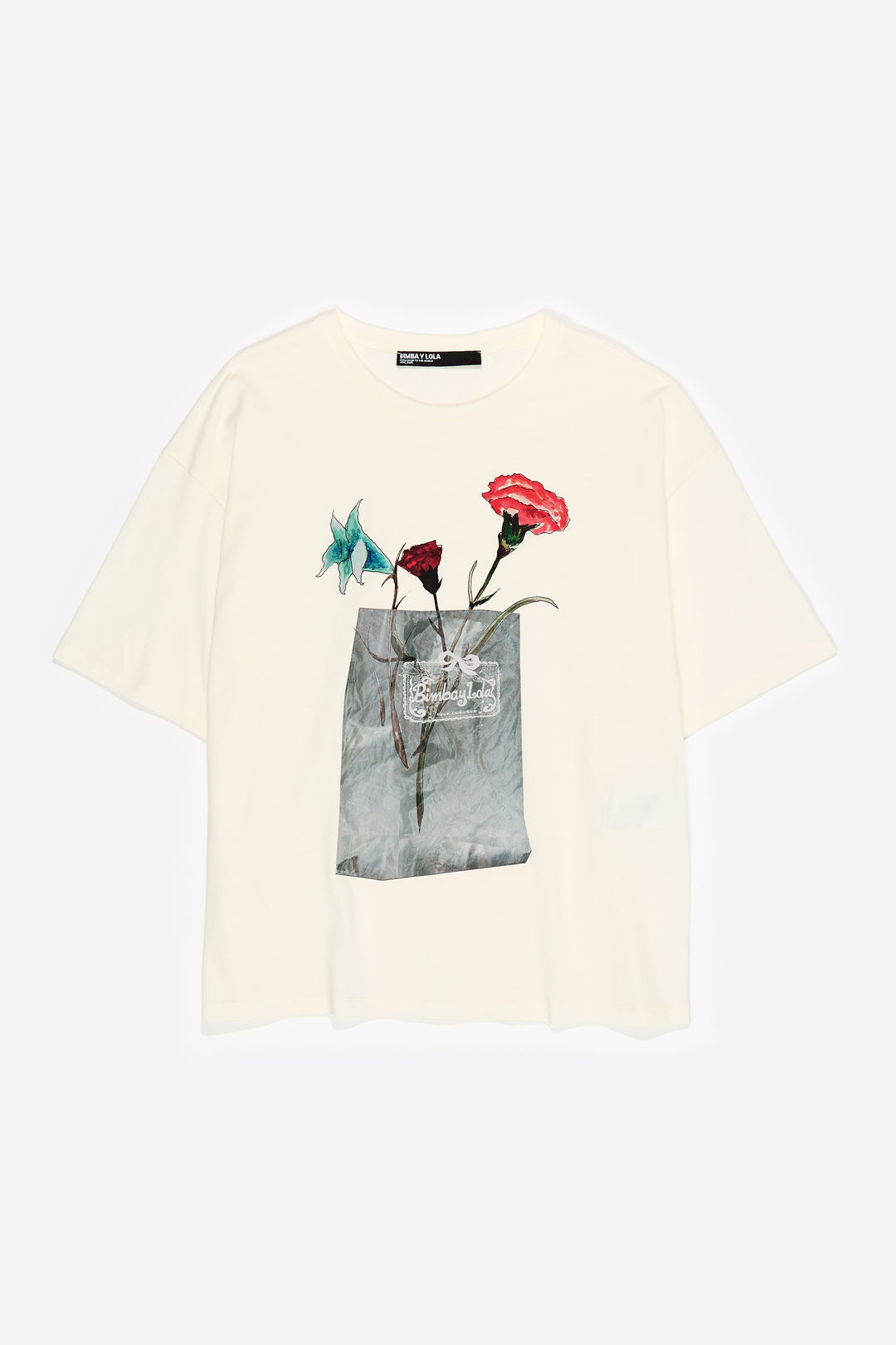 Ivory floral logo T-shirt