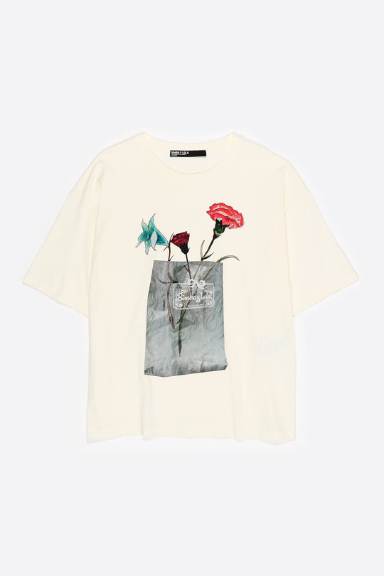 Ivory floral logo T-shirt