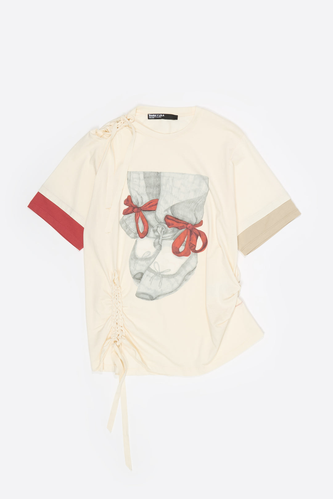 Vanilla ballerinas logo ruched T-shirt