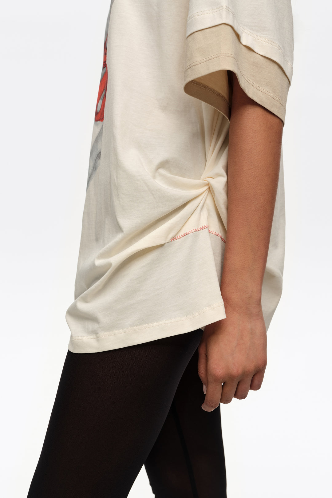 Vanilla ballerinas logo ruched T-shirt