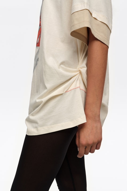 Vanilla ballerinas logo ruched T-shirt