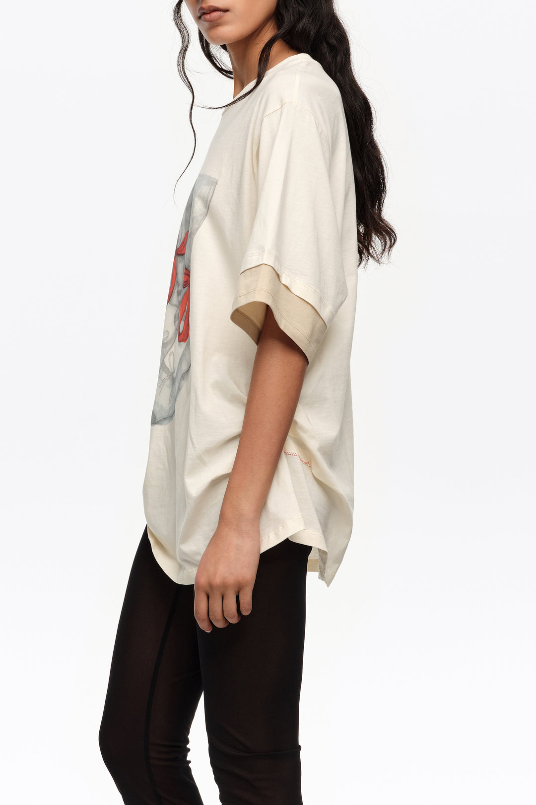 Vanilla ballerinas logo ruched T-shirt