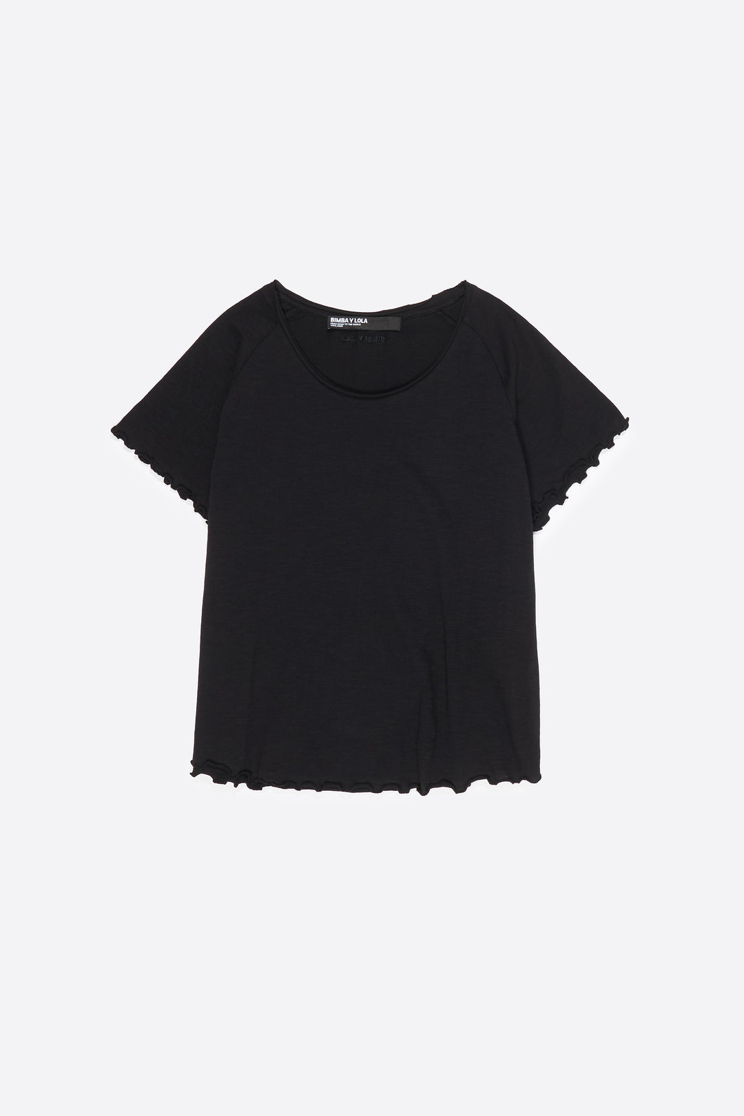Black fitted raglan sleeve T-shirt