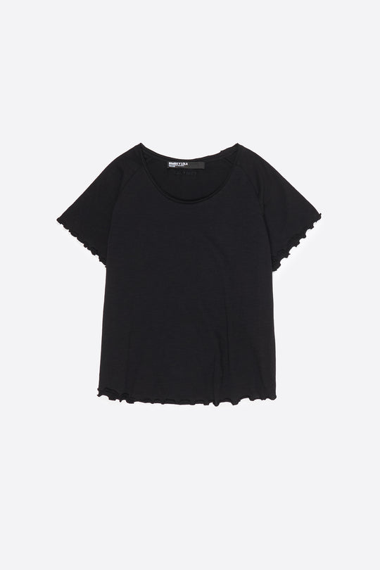 Black fitted raglan sleeve T-shirt