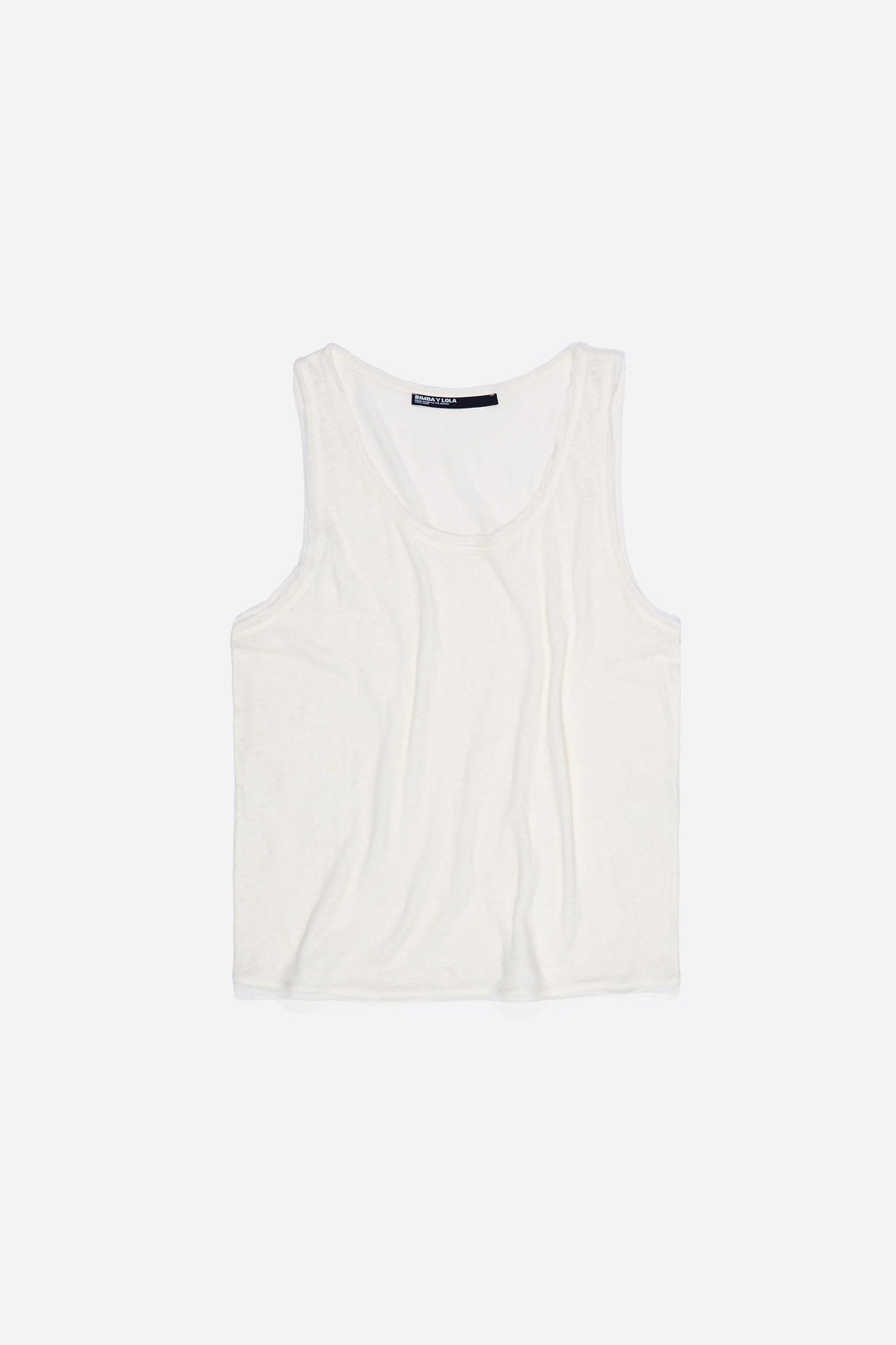Ivory washed linen vest top
