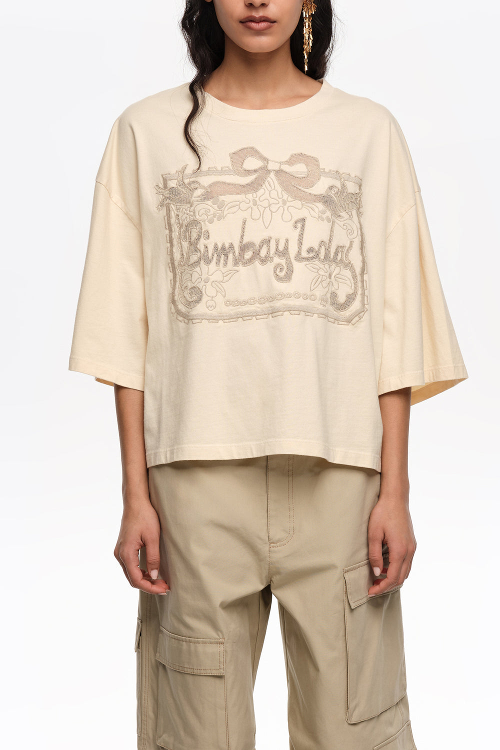 Vanilla maxi broderie anglaise logo T-shirt