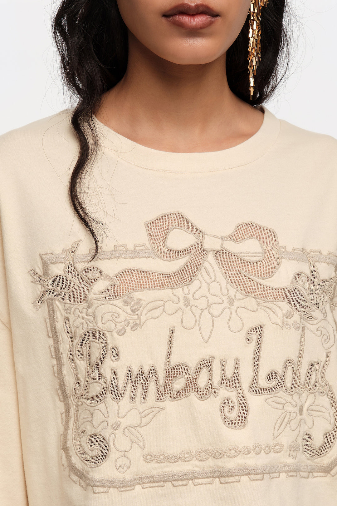 Vanilla maxi broderie anglaise logo T-shirt