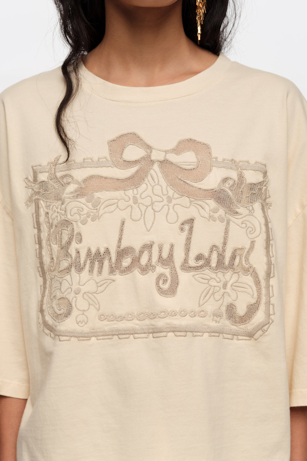 Vanilla maxi broderie anglaise logo T-shirt