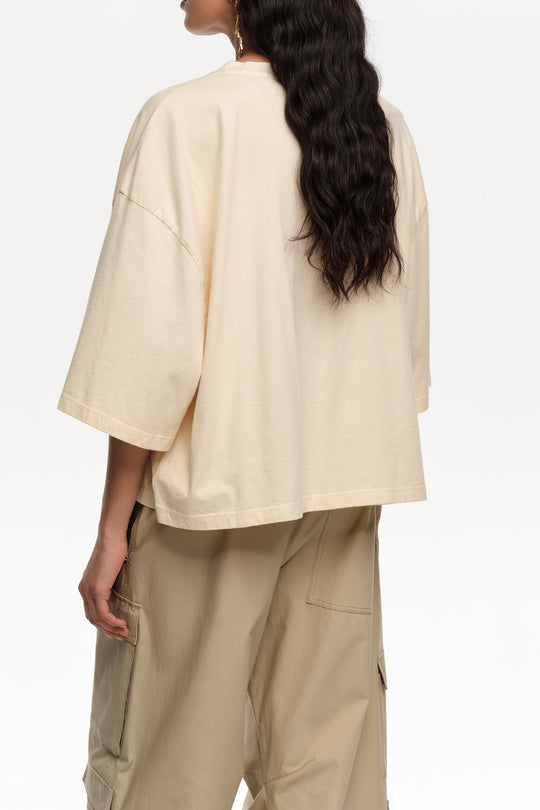Vanilla maxi broderie anglaise logo T-shirt