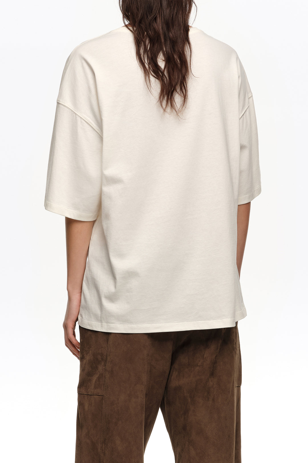 White embossed floral logo T-shirt