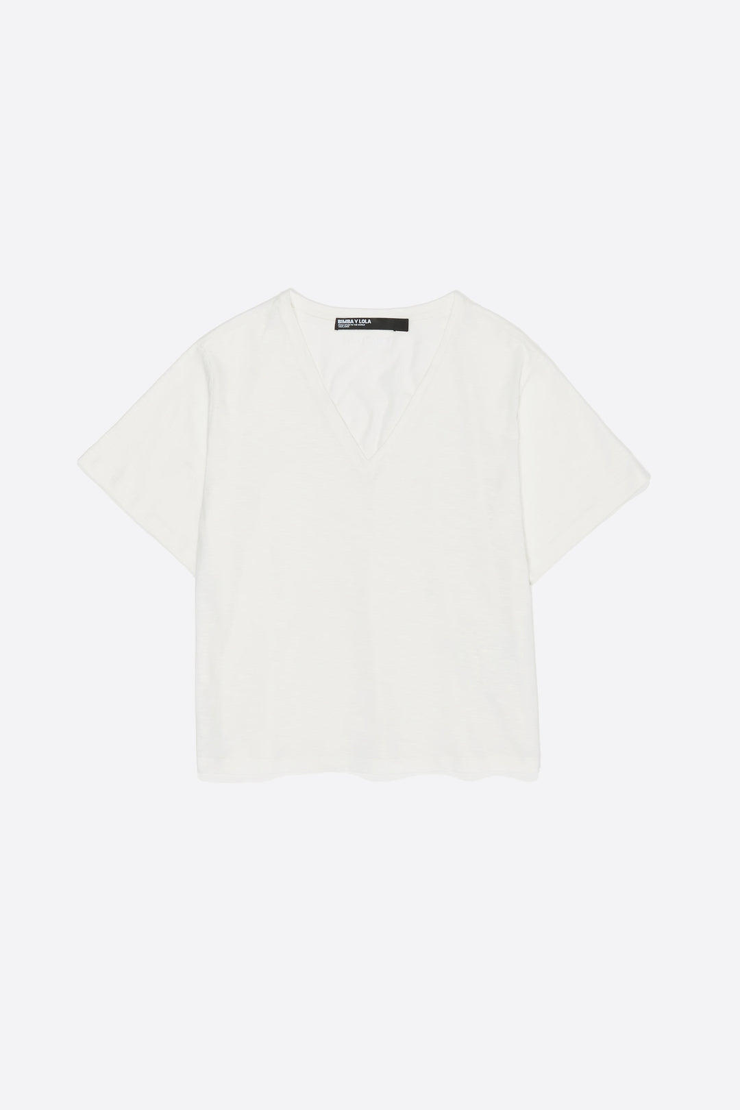 White V-neck cotton T-shirt