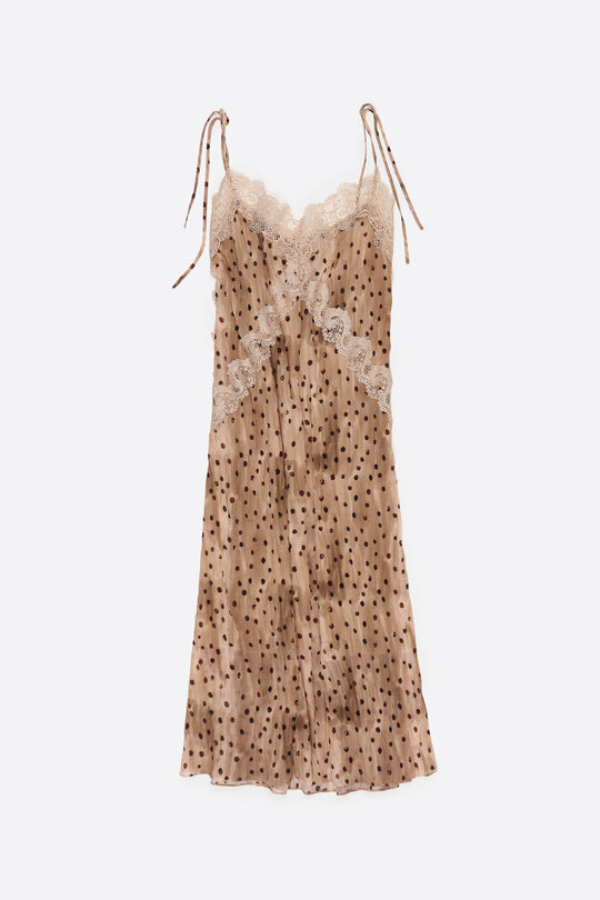 Watercolor Dots lace pleated dress