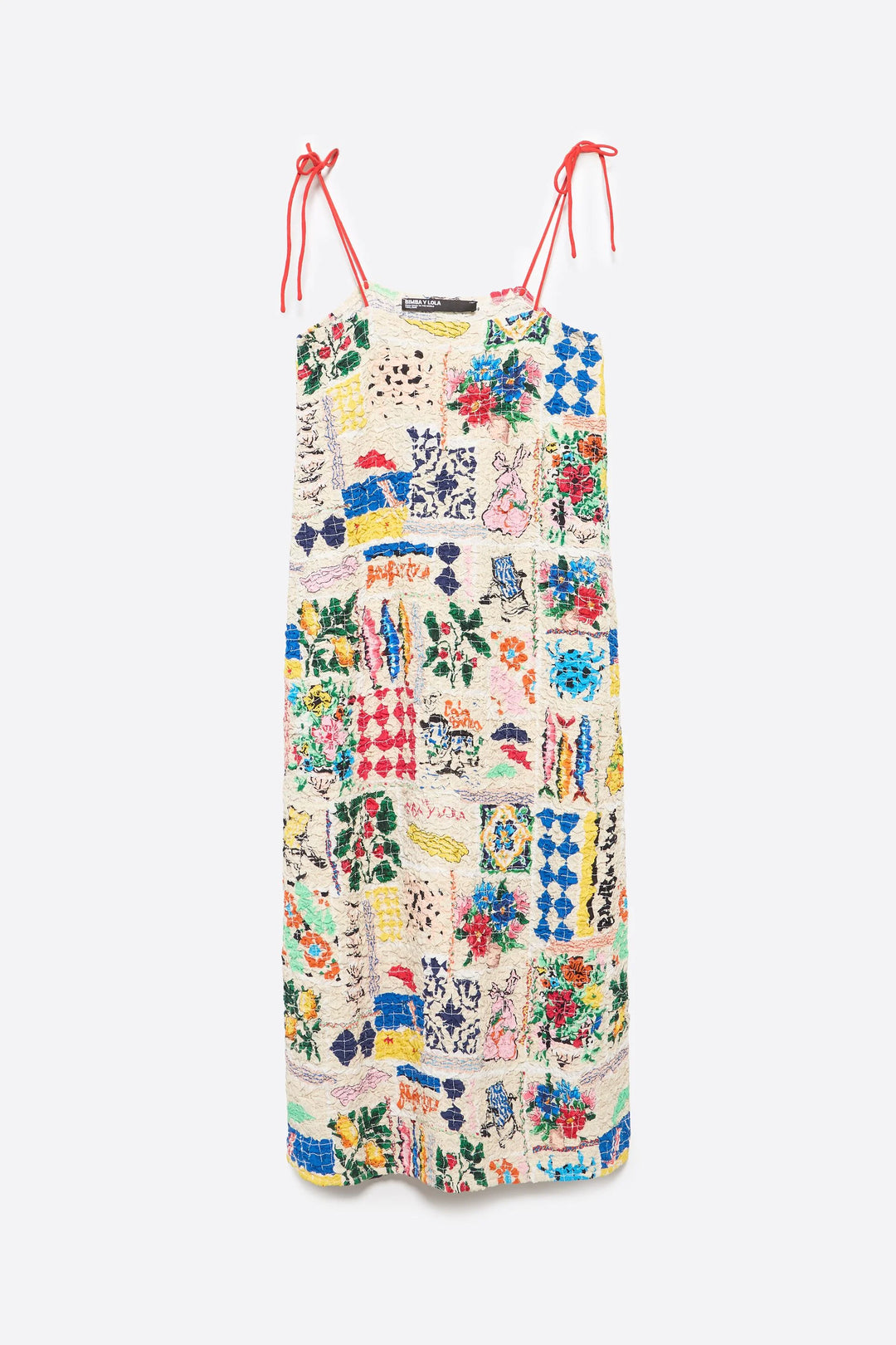 Summer Patchwork ruched strappy dress