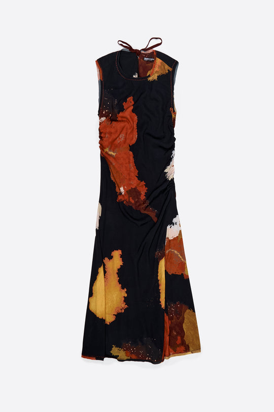 Blot black fringed armhole midi dress