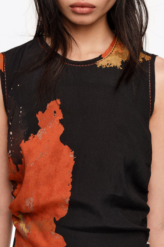 Blot black fringed armhole midi dress