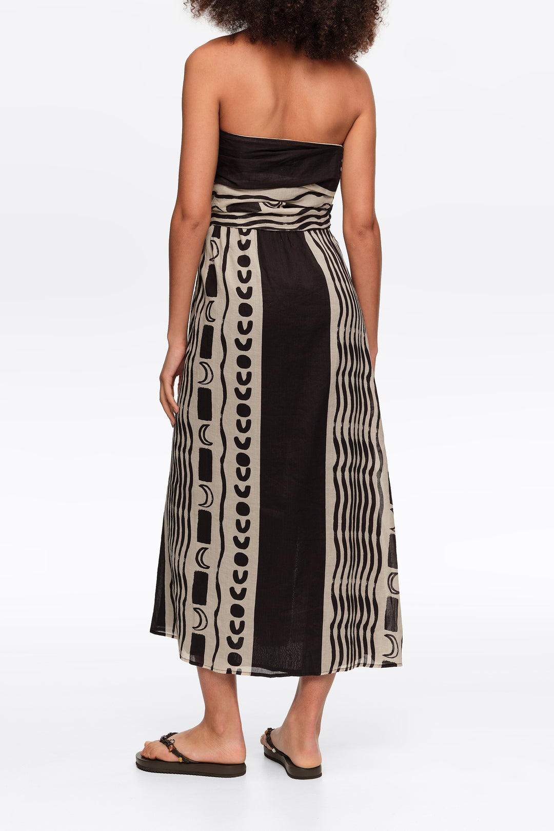 White strapless Moon stripes dress