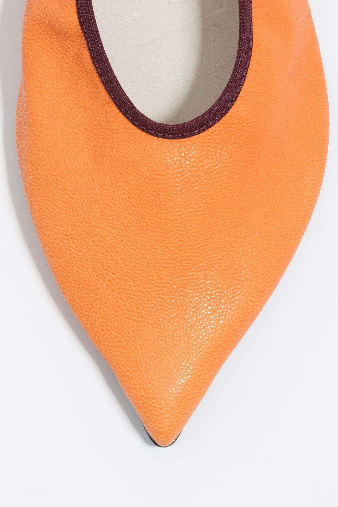Orange leather slingback ballerina