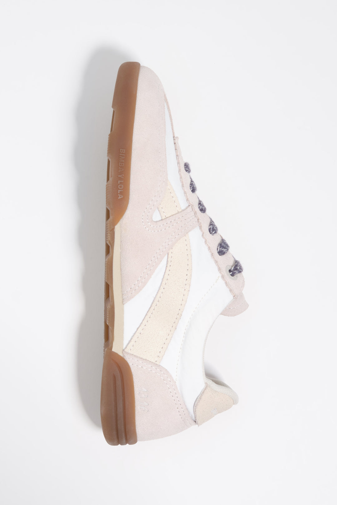 White suede and nylon 13 16 indoor sneaker