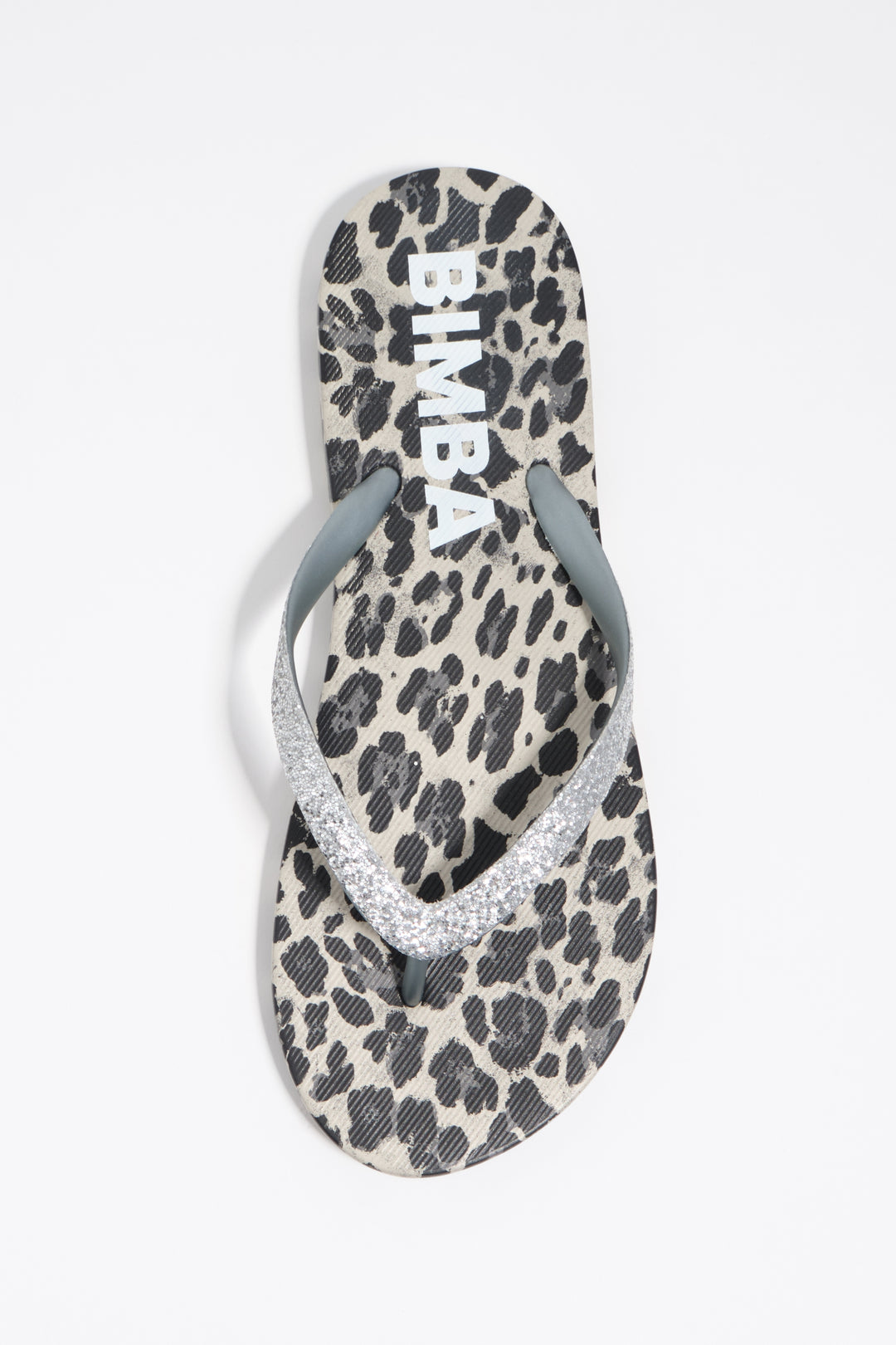 Gray Leopard flip-flop